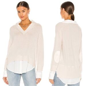 Brochu Walker Sweater The Looker Layered V Neck Elbow Patch